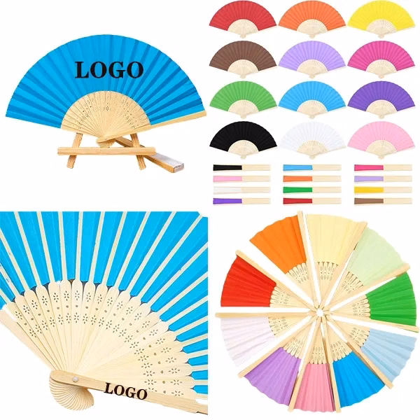 Multicolor Bamboo Folding Fans