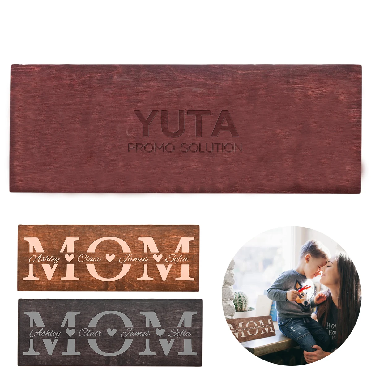 Custom Engraved Wooden Family Name Wall Sign 1