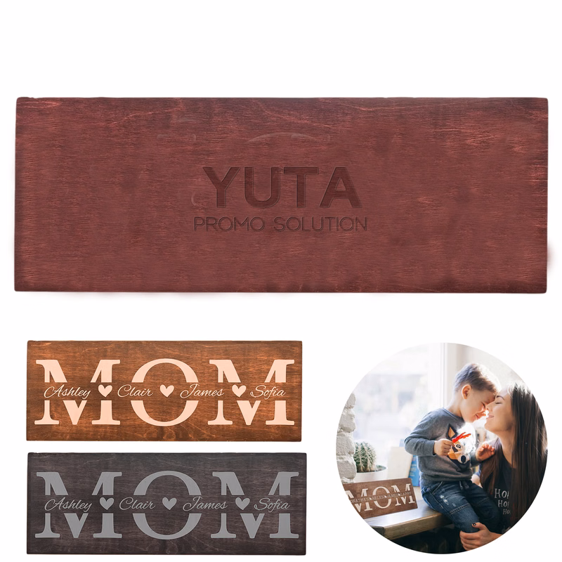 Custom Engraved Wooden Family Name Wall Sign