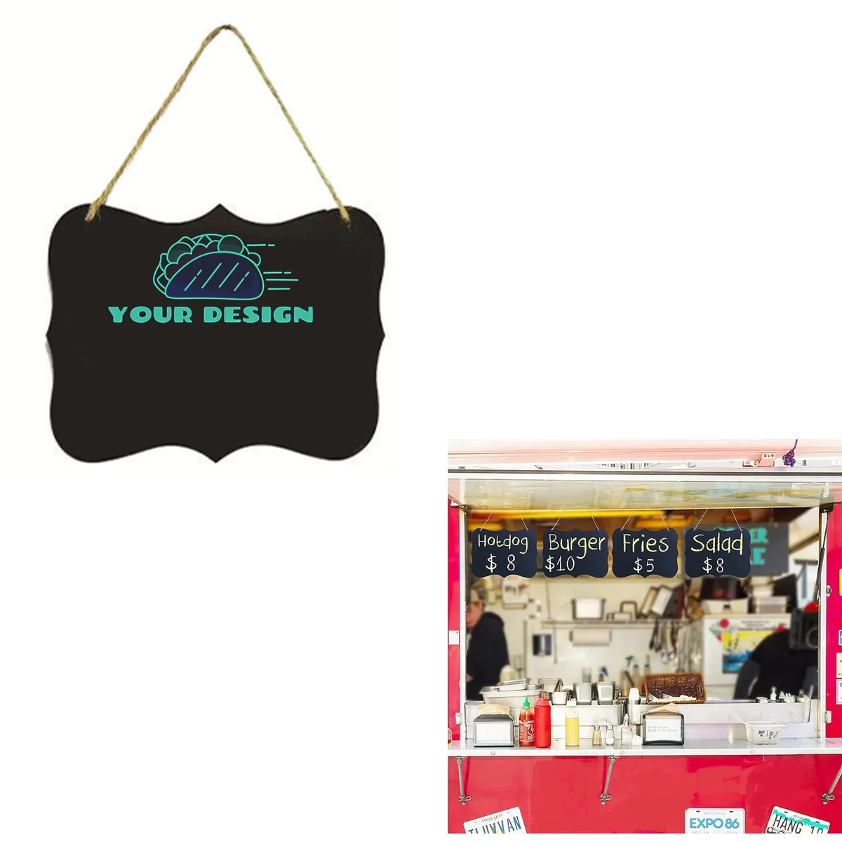4''X6'' Mini Wooden Hanging Chalkboard 1