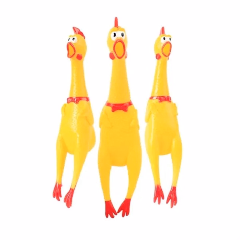Large Rubber Squeezey Screaming Chicken Toys