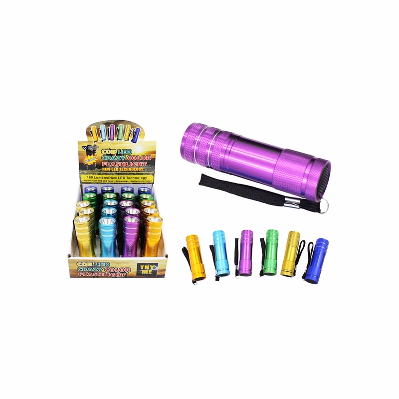 COB LED Metal Flashlights Assorted