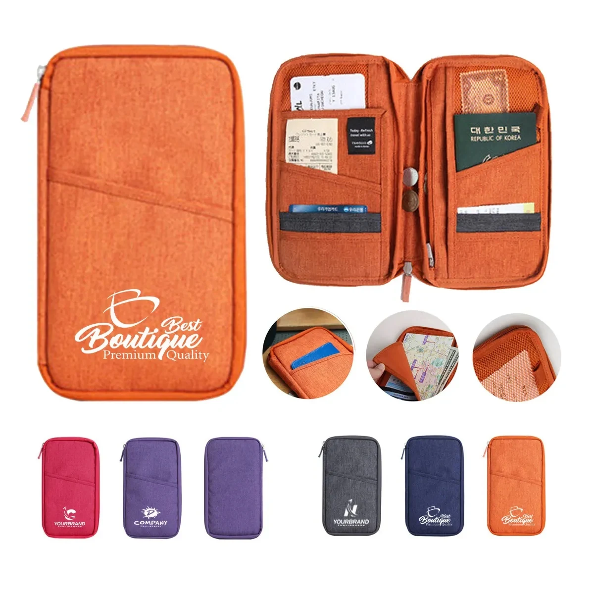 RFID Multi-Function Travel Passport Wallet Organizer Bag 1
