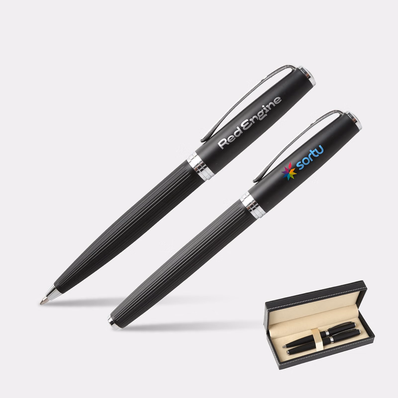 TiTUS® Mate Executive Pen Set – Ballpoint & Rollerball Duo with Gift Box