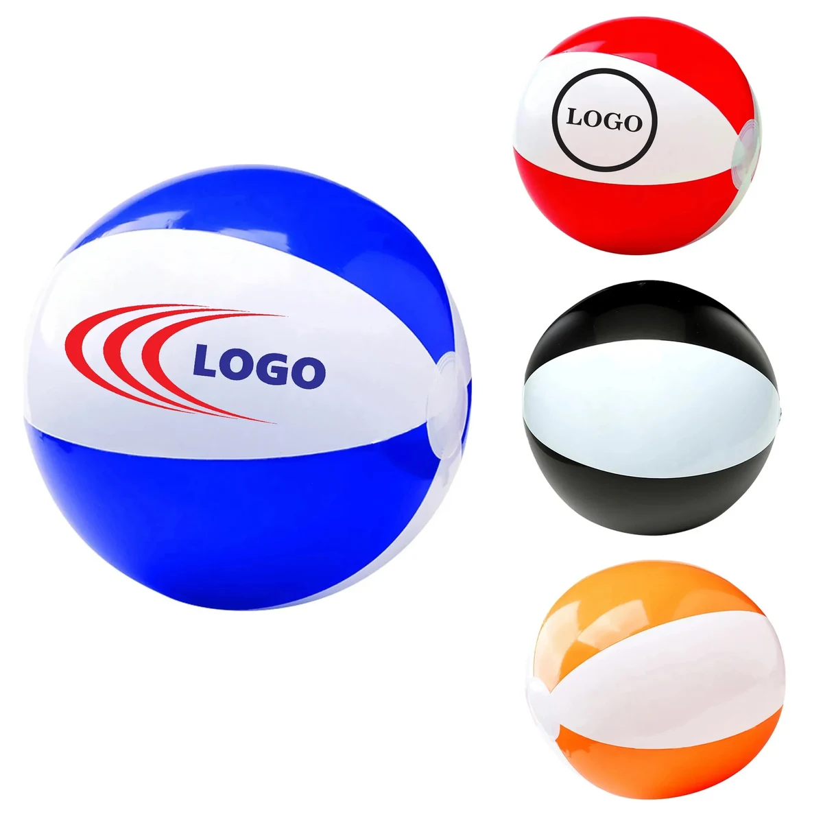 12"/16"/20" Colorful Summer Inflatable Two-Tone Beach Ball 1