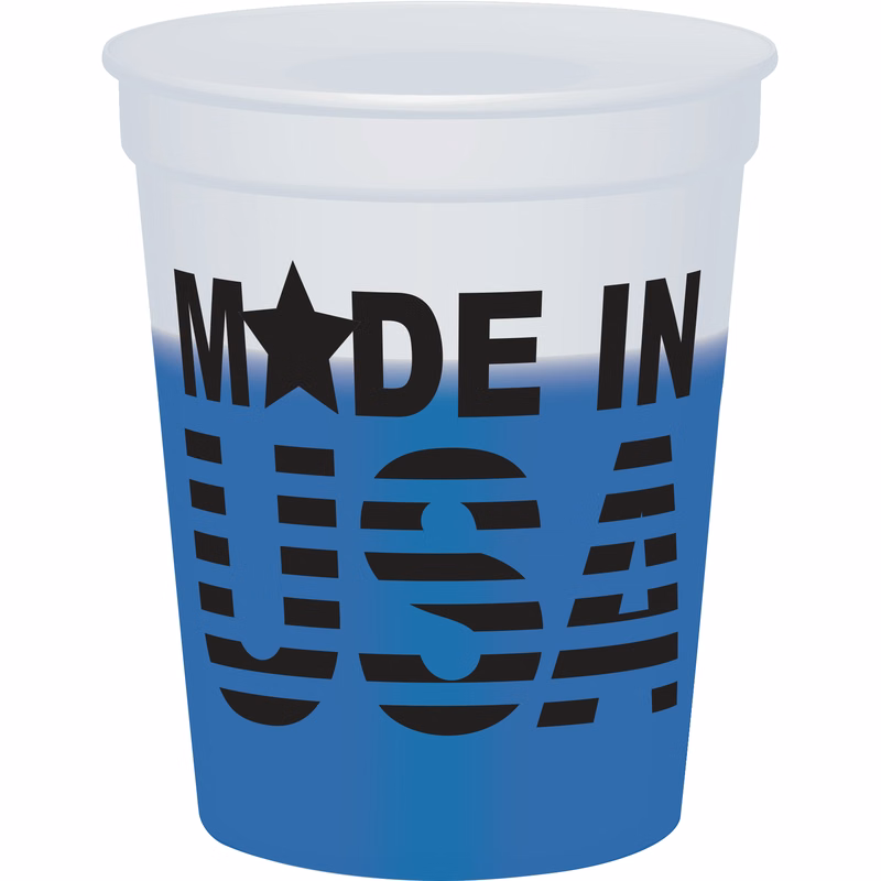 16 oz. Smooth Mood Stadium Cup (Natural To Color) - Silkscreen