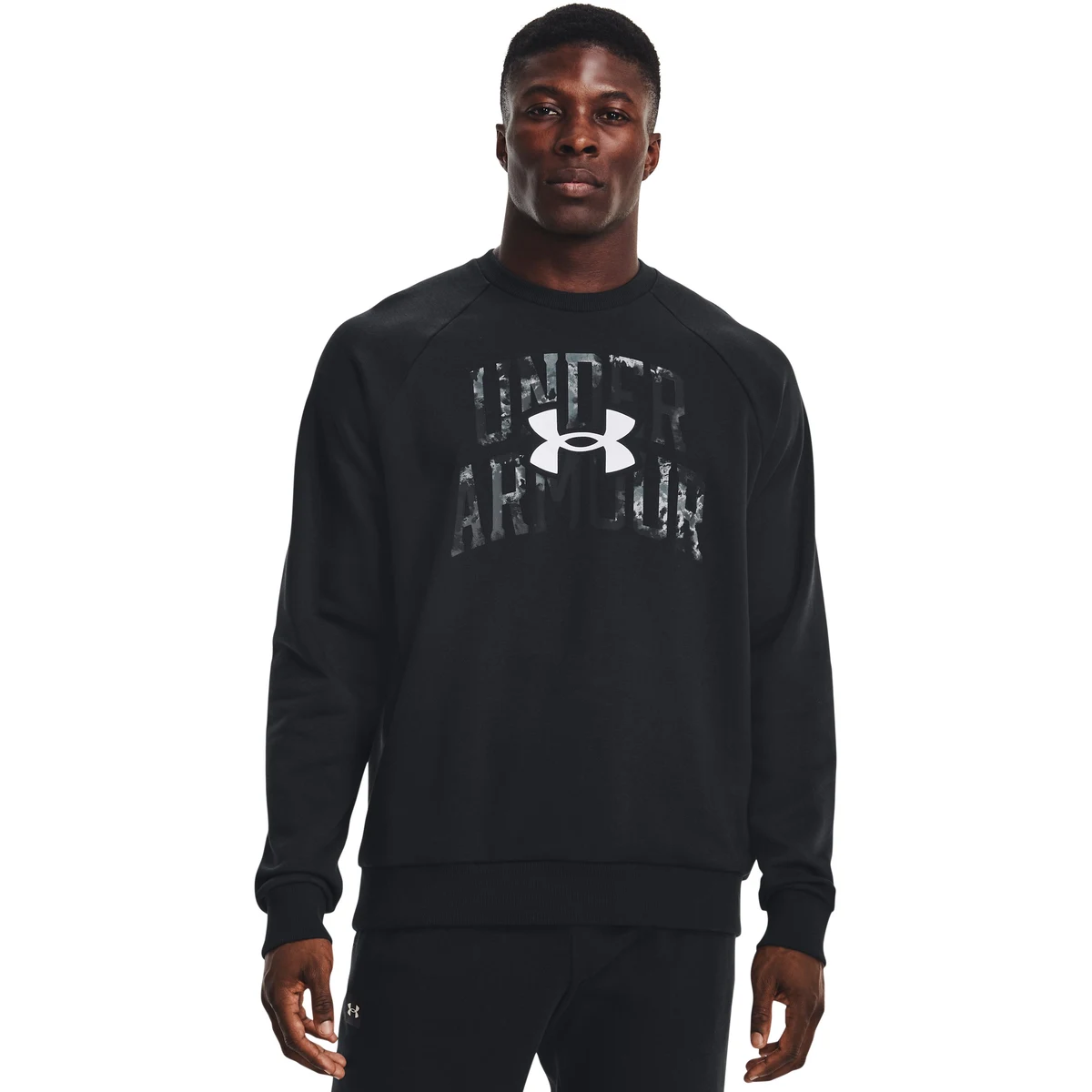 Men's UA Rival Fleece Wordmark Dye Crew, custom hoodie or sweatshirt with logo imprint 1
