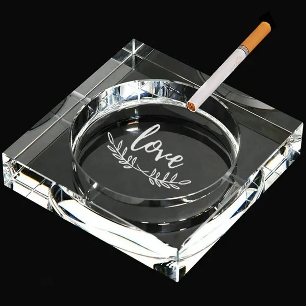 Square Crystal Ashtray with Gift Box 1