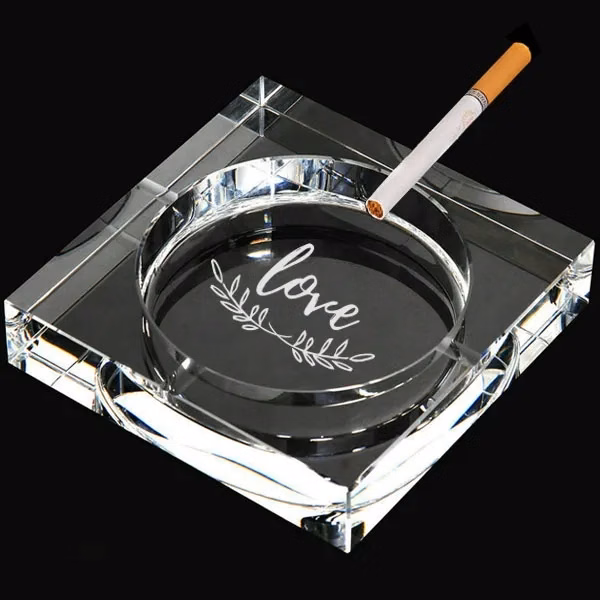 Square Crystal Ashtray with Gift Box