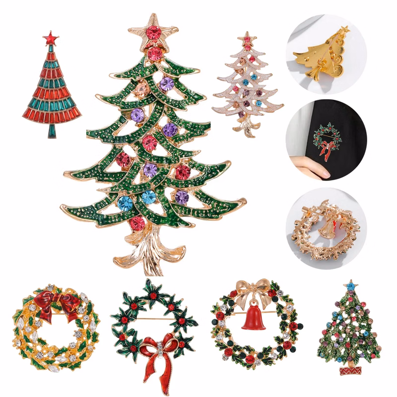 Christmas Brooch Pins for Women Decorations Gifts