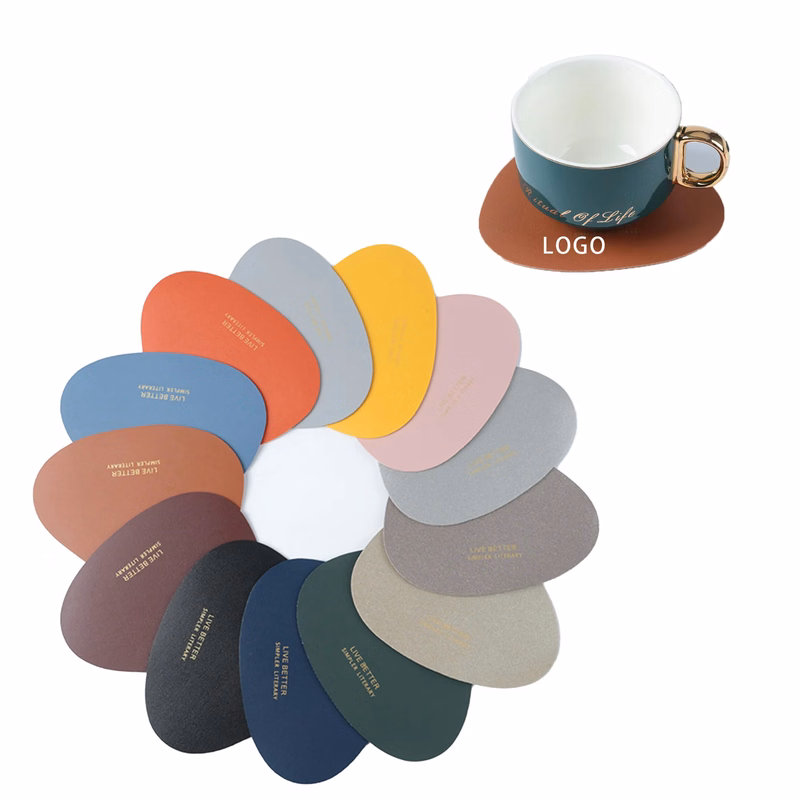 MOQ 100 Custom Leather Coffee Cup Table Mat
