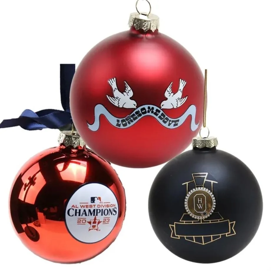 3 Inch Color Printed Glass Christmas Ball Ornament 1