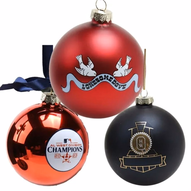 3 Inch Color Printed Glass Christmas Ball Ornament
