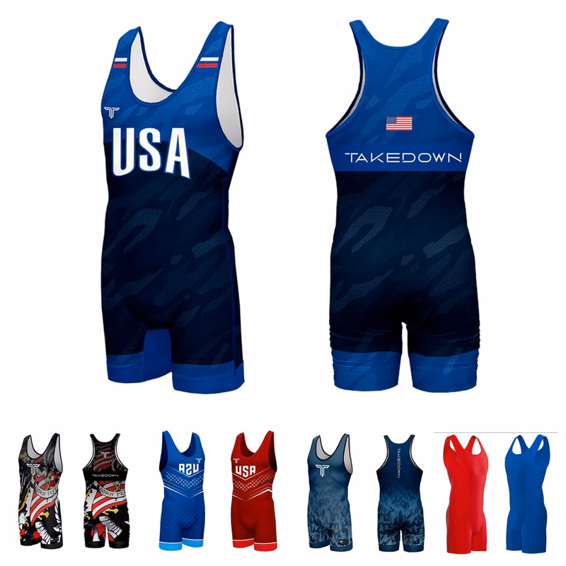 MOQ5 Sublimation One Piece Wrestling Weightlifting Singlet