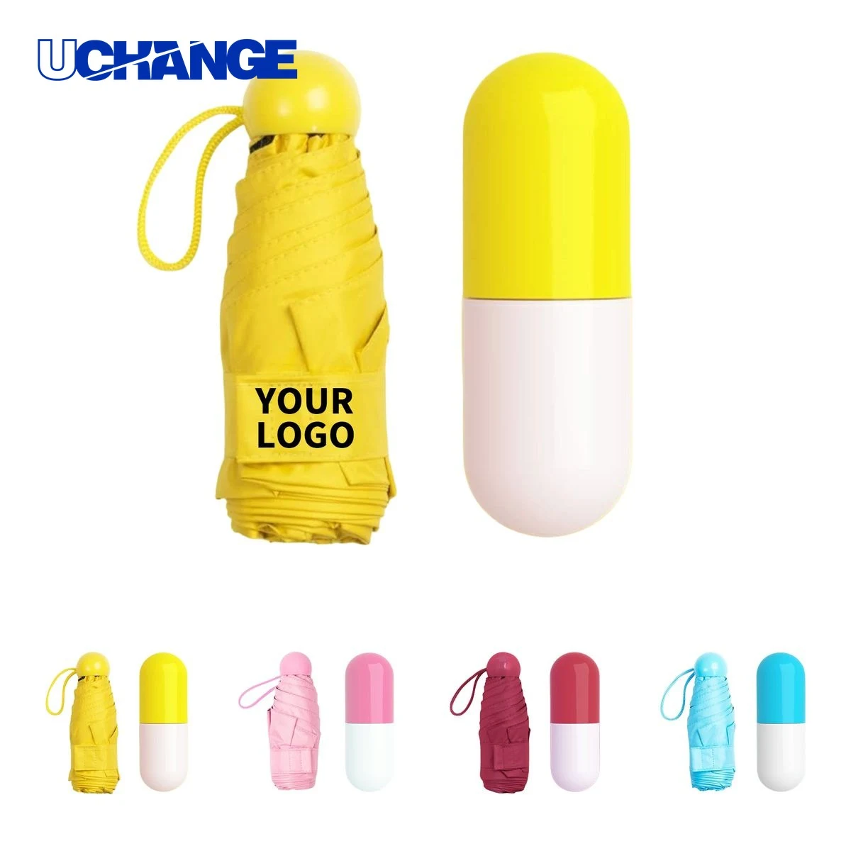 Mini Capsule Case Travel Umbrella 33" x 33" x 21" 1
