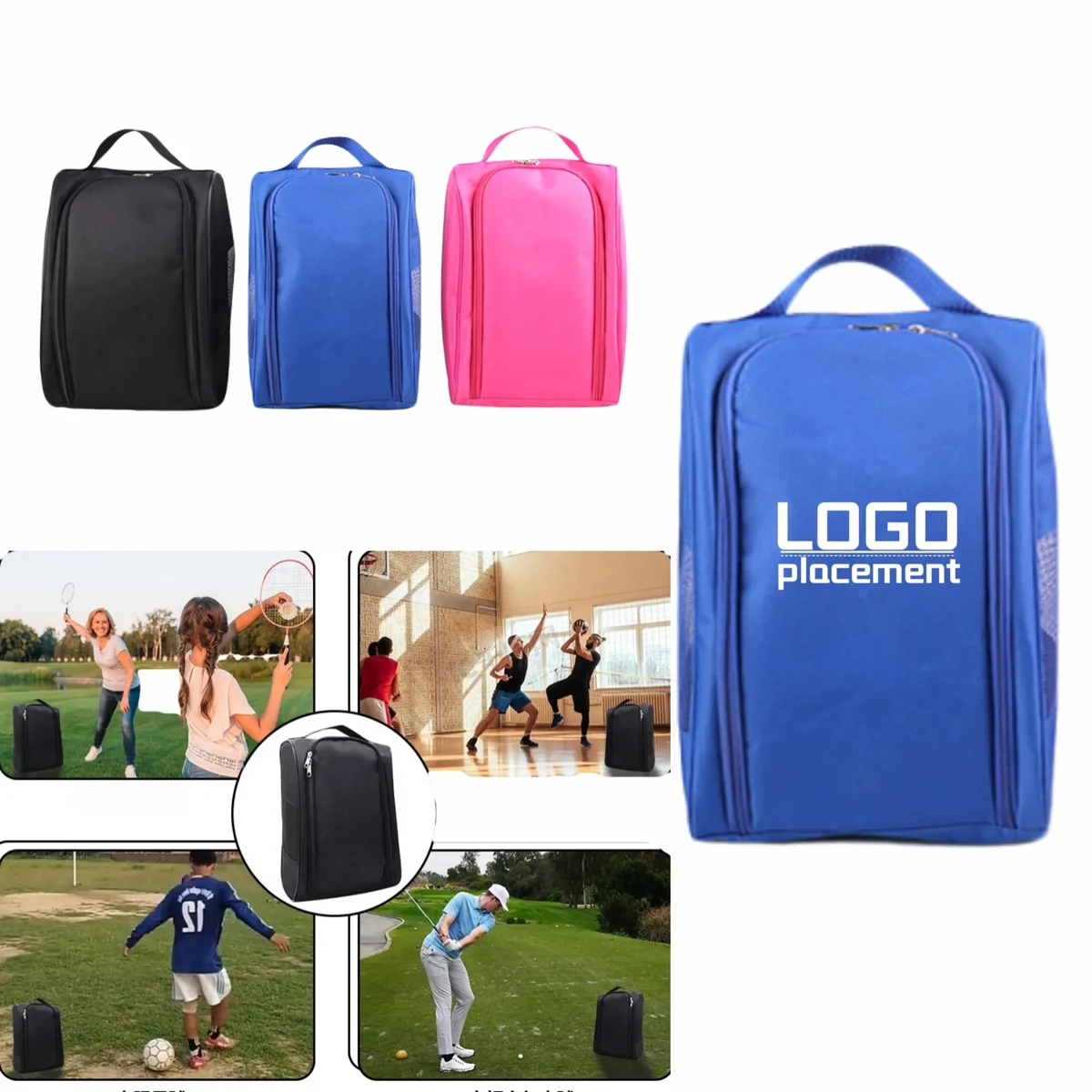 Golf Shoe Bag, Breathable Mesh Footwear Storage Pouch 1