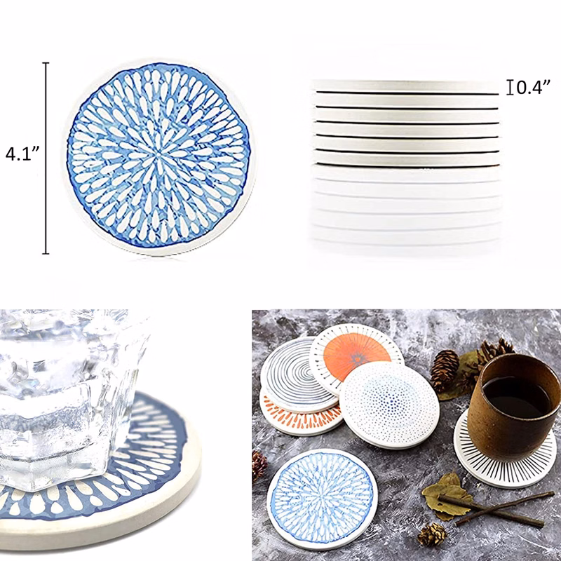 Absorbing Round Ceramic Stone Coaster MOQ50