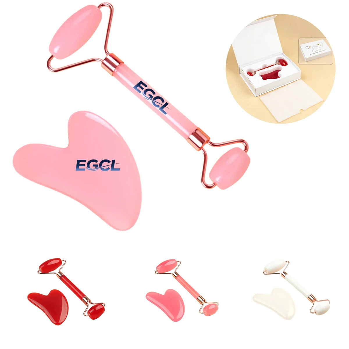 Facial roller and gua sha massager set 1