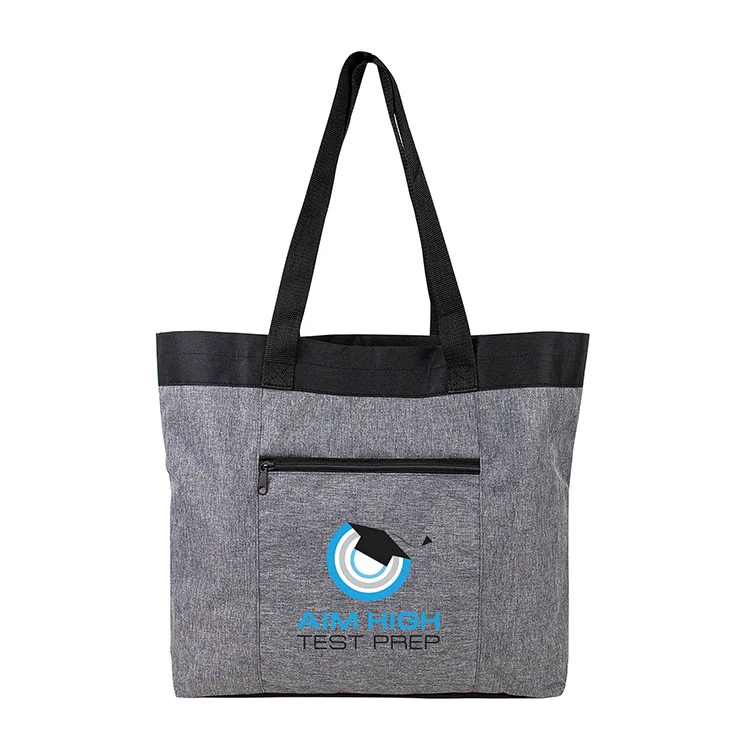600D Heather Gray Open Tote 1