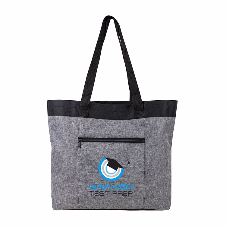 600D Heather Gray Open Tote