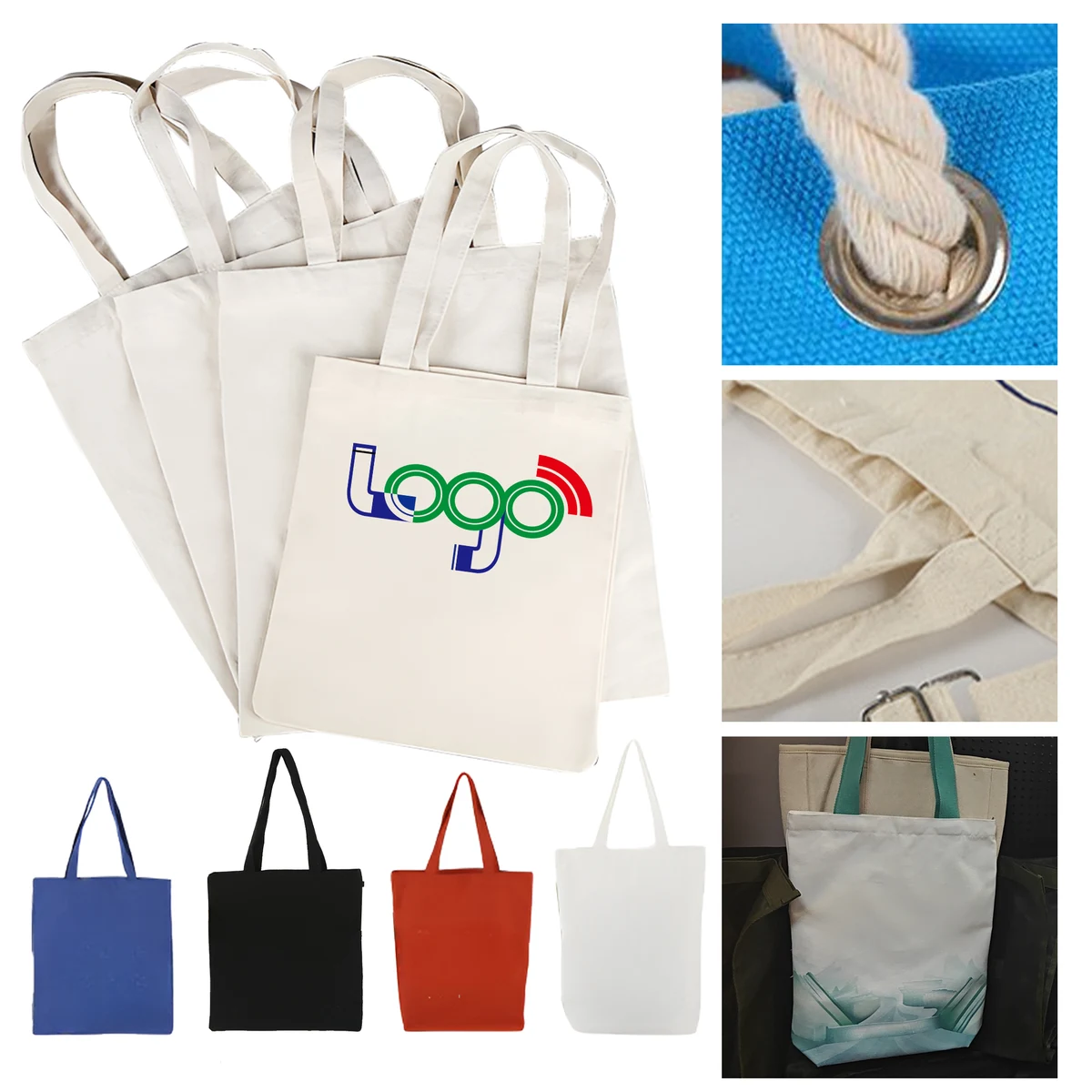 Durable Canvas Tote Bag, custom tote bag with logo imprint 1