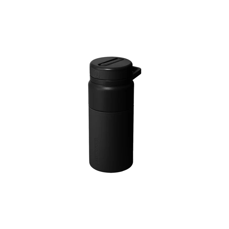 BruMate Rotera 15oz Flip Straw Water Bottle - Matte Black, custom water bottle with logo imprint 1
