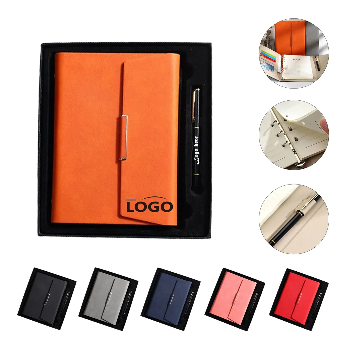 Premium Leather Folding Notebook Pen Set 1
