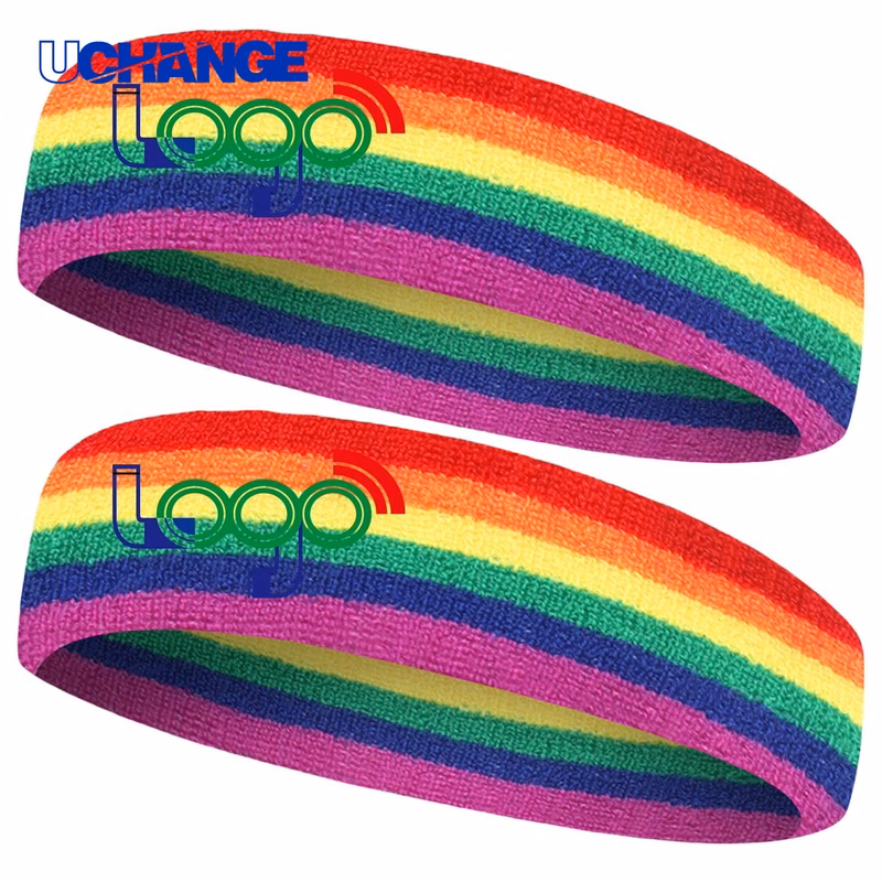 Absorbent Rainbow Sports Headband