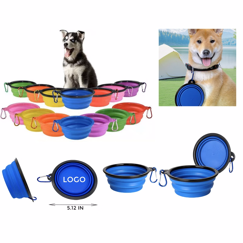 MOQ 10 PCS Easy-to-clean Silicone Folding Pet Bowl