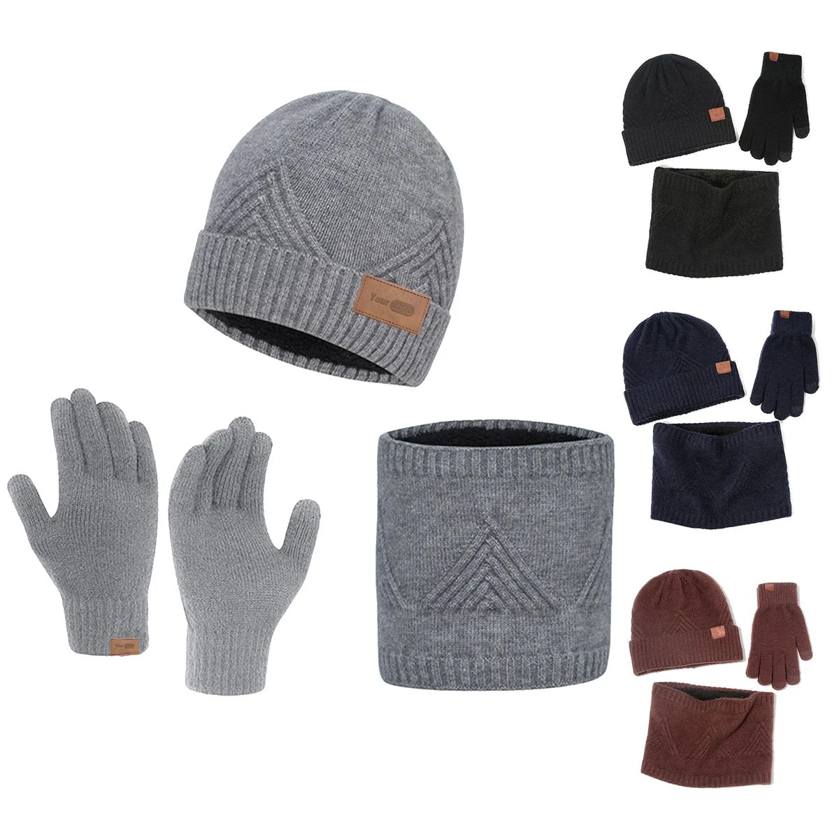 Winter Hat Scarf Gloves for Men Women 1
