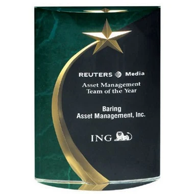 6.75" GREEN MARBLE TROPHY 1