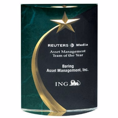 6.75" GREEN MARBLE TROPHY