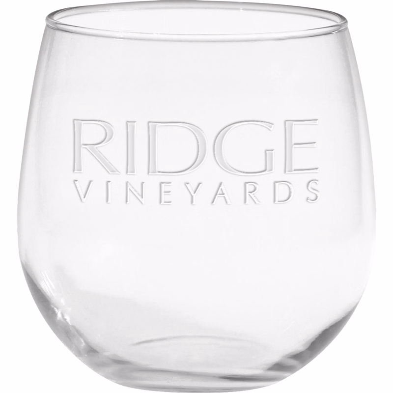 16.75 oz. Stemless Red Wine Glass - Deep Etched