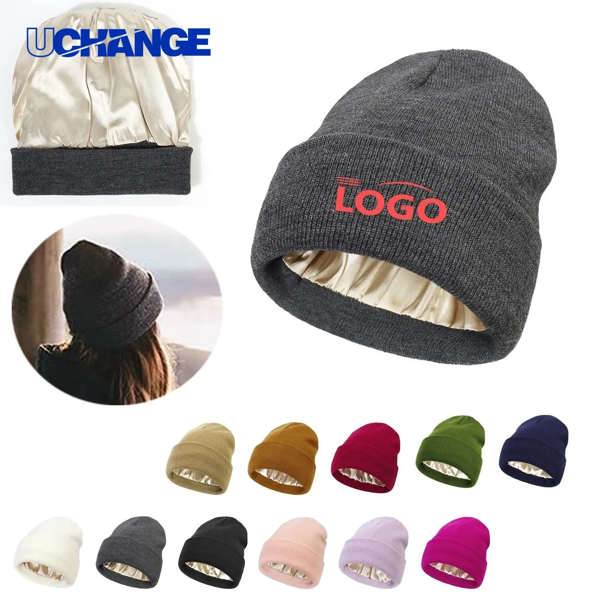 Satin Lined Knit Cap Beanie 1