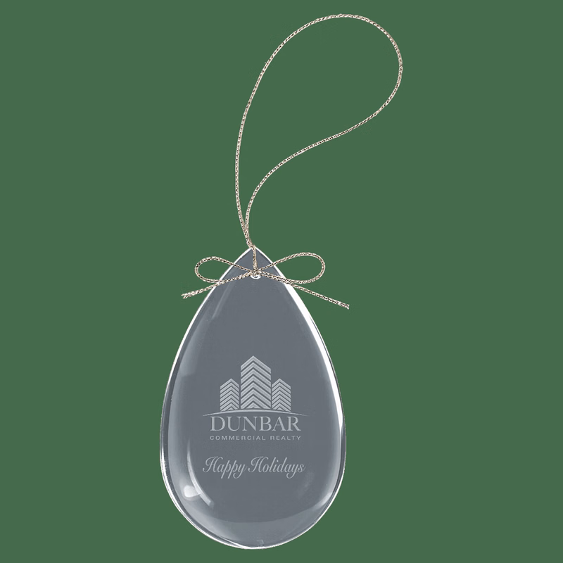 3" Crystal Teardrop Ornament