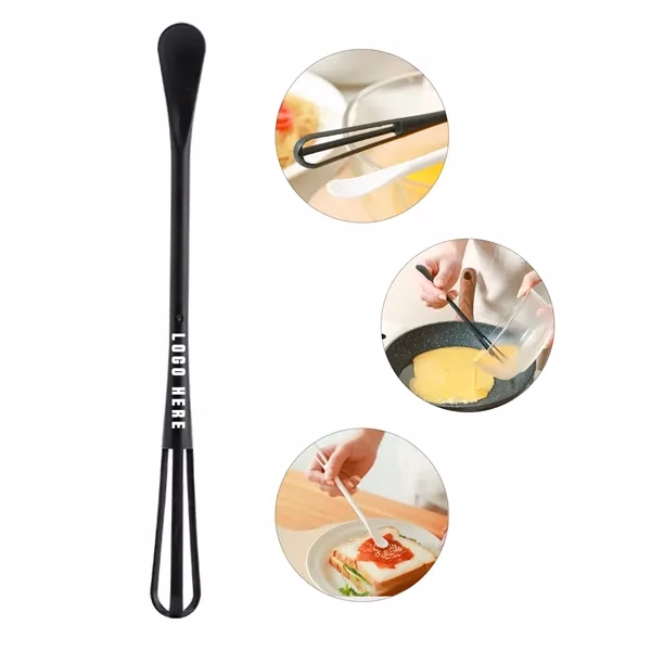 Custom Compact Dual Function PP Egg Beater Spoon — Portable Kitchen Tool 2 Colors