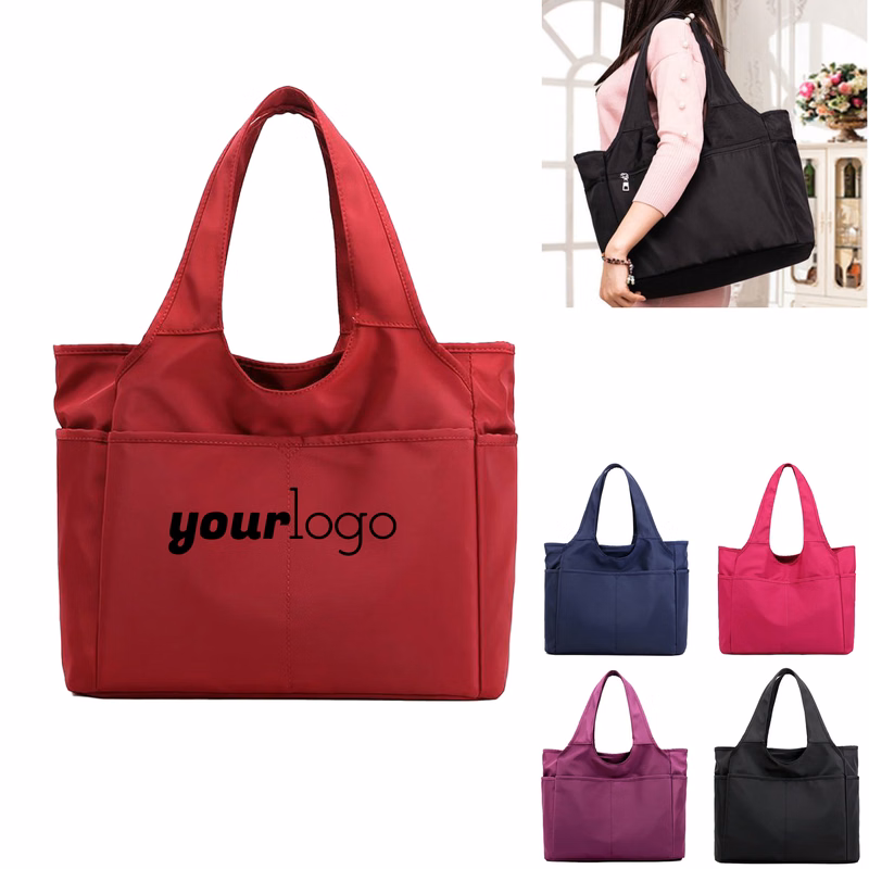 Lightweight Nylon Tote Bag with Organized Compartments