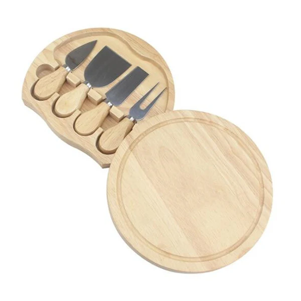 4-Piece Wood Cheese Board Server Kit 1