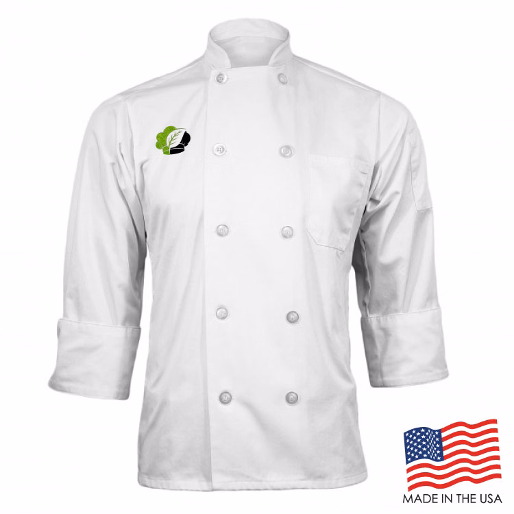 Classic Chef Coat with Long Sleeves (EMBROIDERED LOGO)