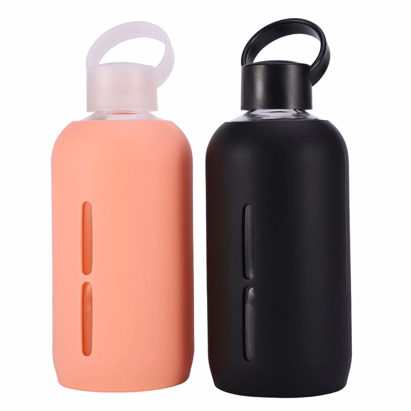 17 oz. Glass milk bottle with silicone sleeve