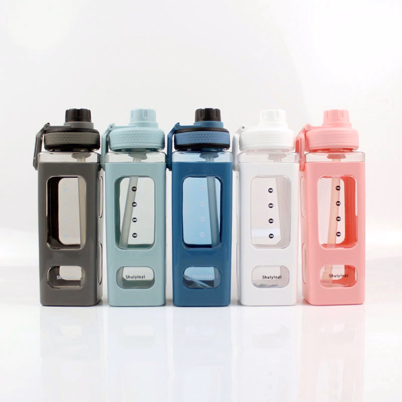 Square Drinking Bottle With Straw