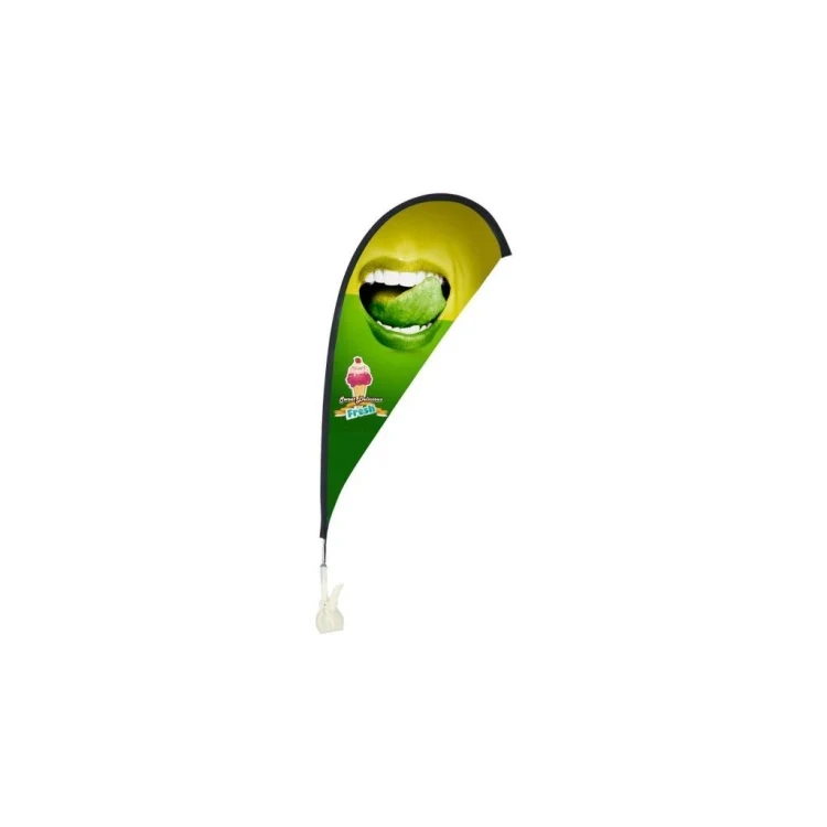 12"x24" Teardrop Mini Flag - Clip Base - 2 Side Imprint 1