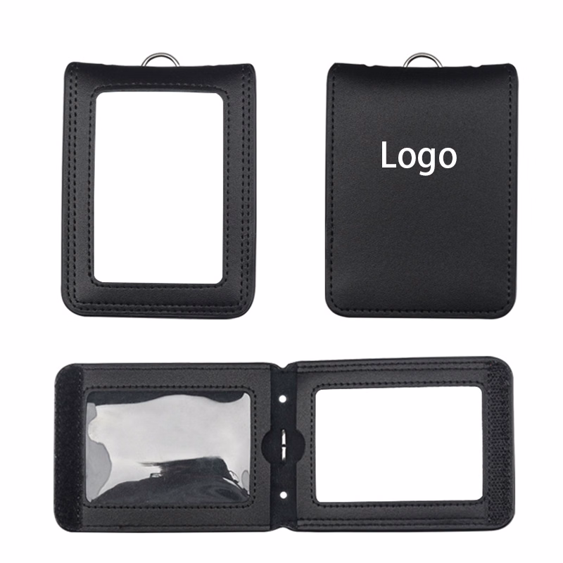 Genuine Leather Badge Holder with Lanyard