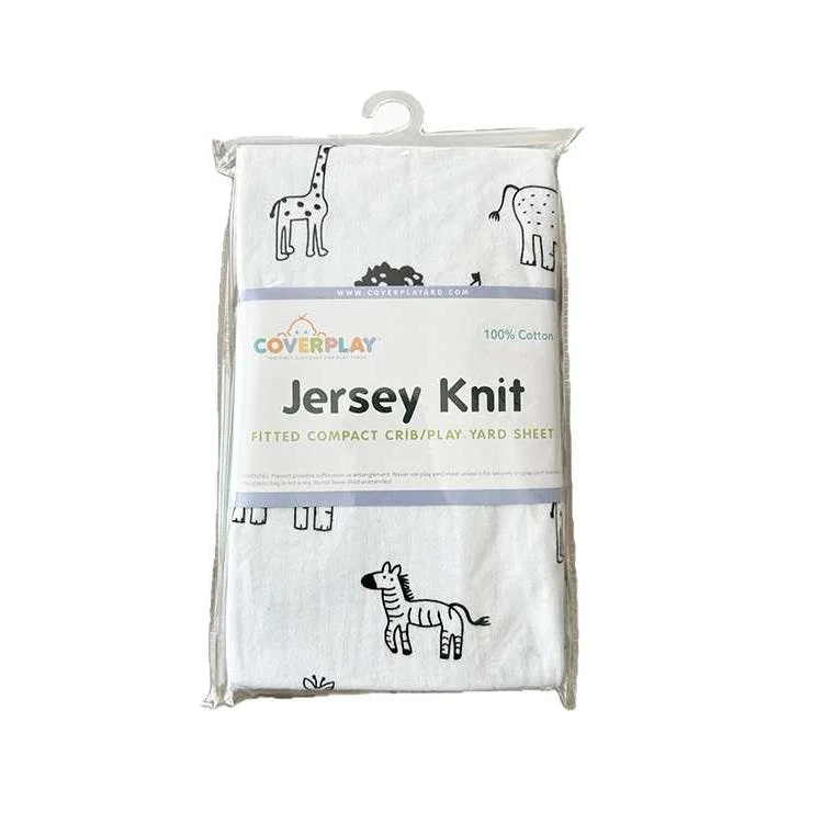 Jersey Knit Cotton Animal Print Crib Sheet 1