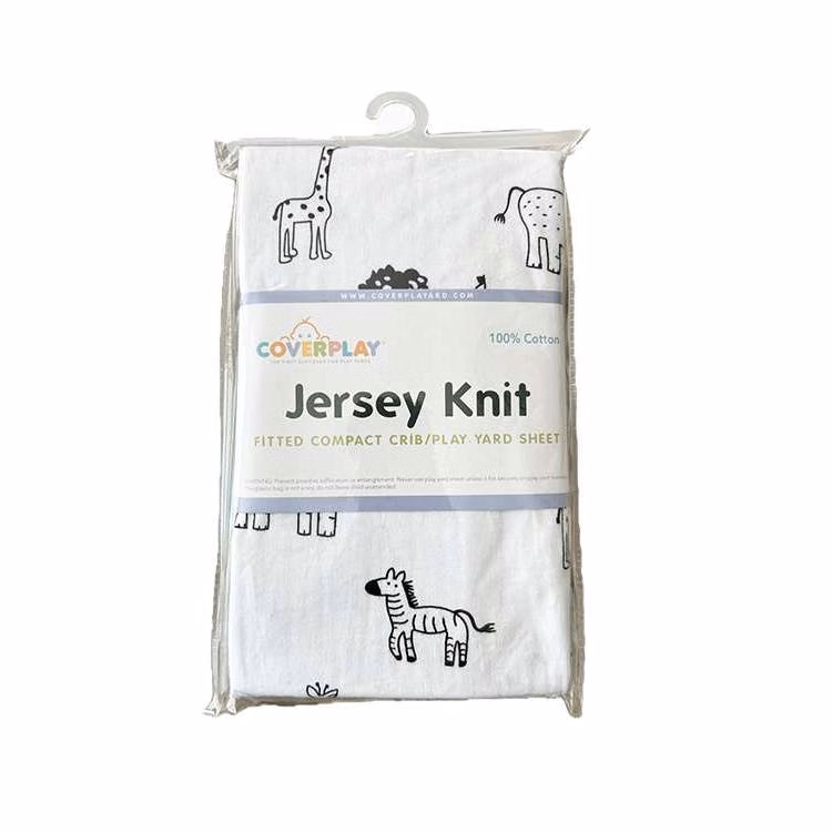 Jersey Knit Cotton Animal Print Crib Sheet
