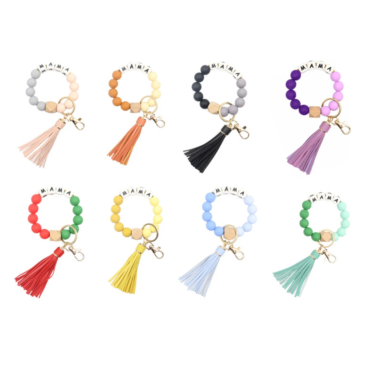 Silicone Beaded Bracelet Key Chain 1