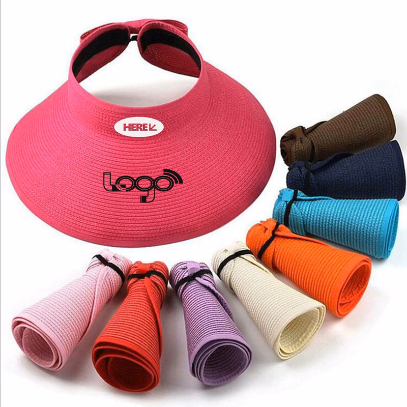Embroidery Foldable Straw Visors