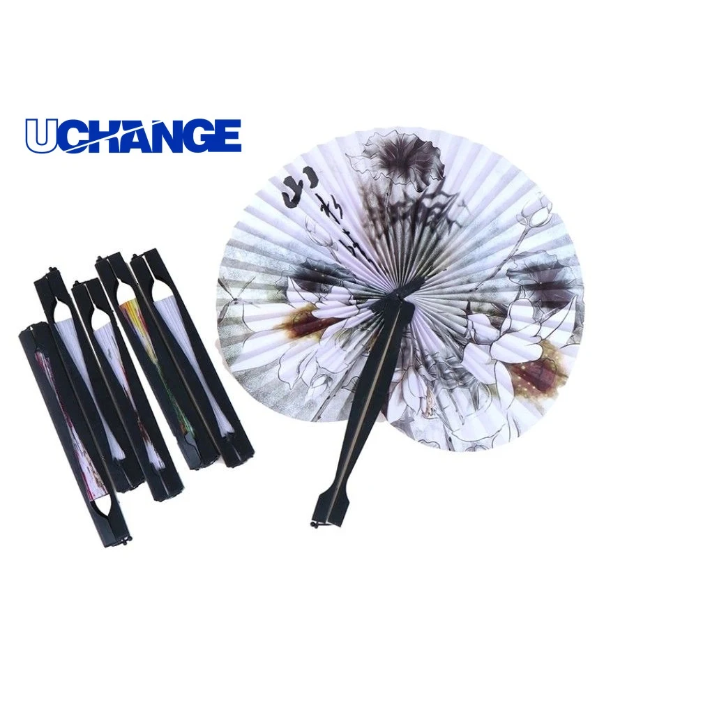 Round Folding Mini Paper Fan for Events 1