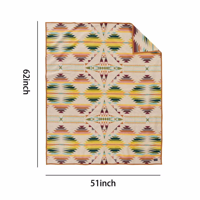 51 "x 62" Polyester Geometric Pattern Blanket