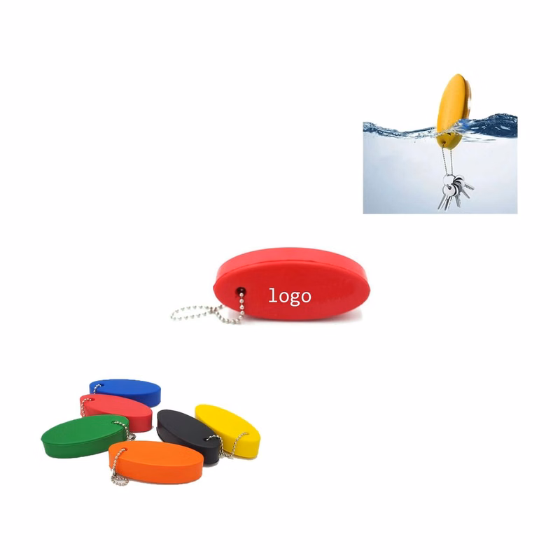 Oval PU Foam Floating Keychain
